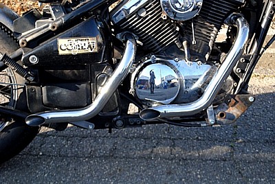 FXDL1580 マフラー 社外  バイク 部品 ワンオフショートショット ブラック O2センサー穴あり 品薄 希少品:22218425